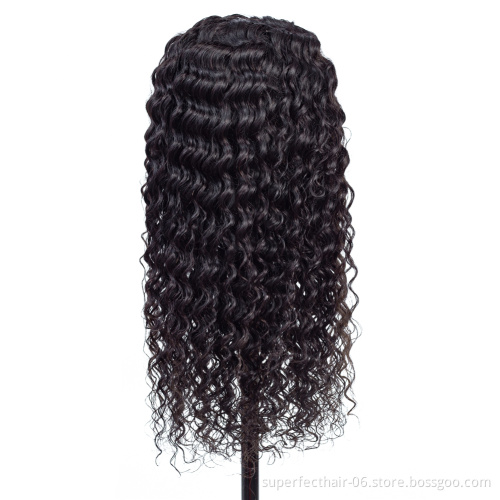 Deep Wave 13x4 Lace Frontal Wigs Brazilian Virgin Human Hair For Black Women With Pre Plucked 13*6 Lace Frontal Wigs